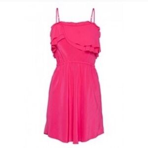 Aritzia Wilfred Emmanuel 100%silk mini dress pink s